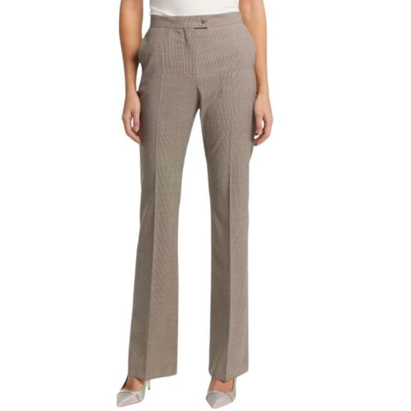 BOSS  Teniver Virgin Wool Suit Trousers In Beige Houndstooth - Picture 1 of 10